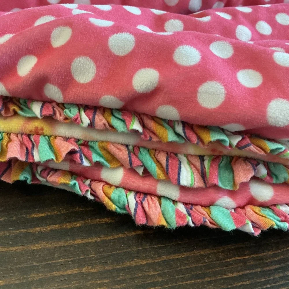 Matilda Jane Baby Milestone Blanket Pink Floral Polka Dot Ruffle Monthly 50x60‎